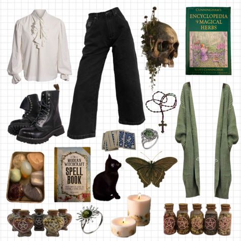 Masculine Witch Aesthetic, Witchcore Aesthetic Outfits, Witchcore Outfit, Witchcore Fashion, Dark And Light Academia Aesthetic, Witchcore Aesthetic, Hippie Goth, Witch Core, Masc Outfits