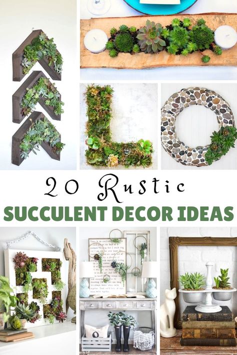 Succulent Decor Ideas, Diy Succulents Centerpiece, Faux Succulent Wreath, Succulent Garden Landscape, Succulent Wall Planter, Planter Centerpiece, Succulent Decor, Diy Succulent Terrarium, Succulent Garden Indoor