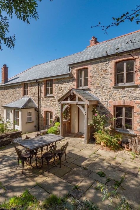 Arch Porch, Porch Entrance, Strawberry Water, Classic Cottage, Cottage Inspiration, Entrance Porch, Beautiful Cottages, North Devon, Stone Cottage