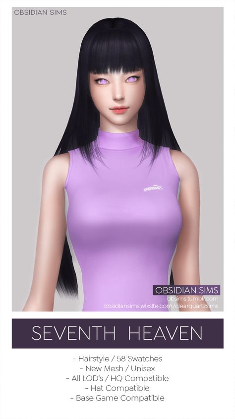 Sims 4 SEVENTH HEAVEN HAIRSTYLE Cc Female Hair Sims 4, Sims Eyeliner, Uraraka Cosplay, Female Hairstyles, Seventh Heaven, Cc Hair, Sims 4 Anime, Computer Virus, Pelo Sims