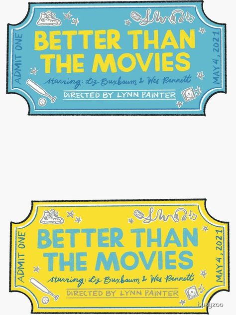 "Better Than the Movies By Lynn Painter 2 Pack" Sticker for Sale by busyzoo | Redbubble Better Than The Movies Stickers, Better Than The Movies Bookmark, Better Than The Movies Fanart, Better Than The Movies Aesthetic, Better Than The Movies Book, School Memories Scrapbook, Lynn Painter, Better Than The Movies, Book Poster