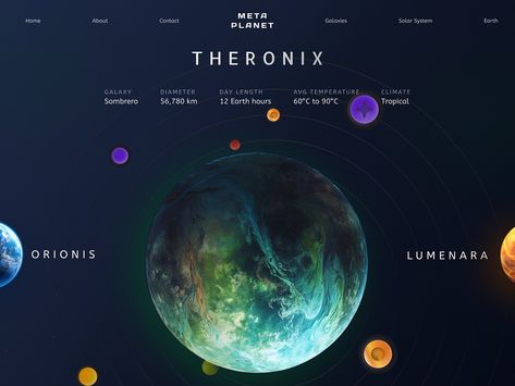 Future Space website landing page | Interactive Web UI design Space Website Design Inspiration, Futuristic Web Design Inspiration, Futuristic Website, Futuristic Website Design, Scifi Website Design, Space Website, Planet 9, Galaxy Solar System, Ux Portfolio