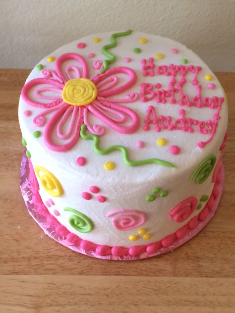 Spring Decorated Cakes, Publix Mini Cake Ideas, Decorated Birthday Cakes, Cake Decorating Ideas For Beginners, Simple Round Cake Designs, Simple Cake Design For Girl, Kids Cake Ideas, Spring Decorated Cakes Simple, Sprinkle Decorated Cake