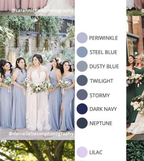 Periwinkle Bridesmaid Dress, Periwinkle Bridesmaid Dresses, Periwinkle Wedding, Slate Blue Wedding, Bridesmaid Satin, Palette Inspiration, Blue Palette, Grey Bridesmaid Dresses, Design Dresses