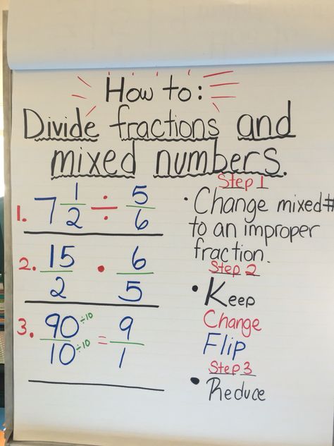 How to divide fractions and mixed numbers How To Divide Fractions, Divide Mixed Numbers, Dividing Mixed Numbers Anchor Chart, Dividing Mixed Fractions, Dividing Mixed Numbers, Study Skills Worksheets, Turning Improper Fractions To Mixed Numbers, Converting Mixed Numbers To Improper Fractions, Convert Improper Fractions To Mixed Numbers