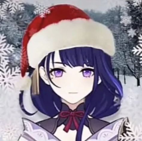 Genshin impact Christmas pfp⛄🎄❄️ Anime Christmas, Raiden Shogun, Themes App, Hello Kitty Christmas, Christmas Icons, Darling In The Franxx, Friend Christmas, Christmas Hat, Arctic Monkeys