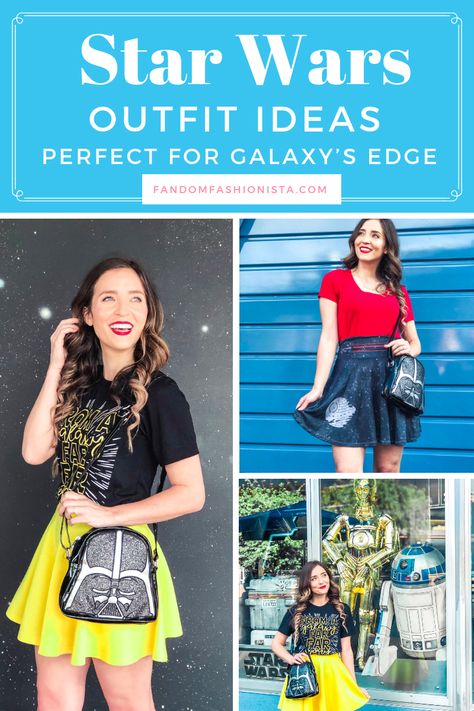 Here are some cute Star Wars outfits perfect for your trip to Star Wars Galaxy’s Edge! Blog includes Star Wars outfits and accessorie!#disneystyle #starwars Star Wars Galaxy's Edge Outfit, Disneybounding Star Wars, Cute Disney Outfits Hollywood Studios, Disney Bounding Outfits Star Wars, Starwars Outfits For Disney, Disney Star Wars Outfits Women, Disneybound Outfits Star Wars, Star Wars Bounding Inspired Outfits, Starwars Disney Bounding