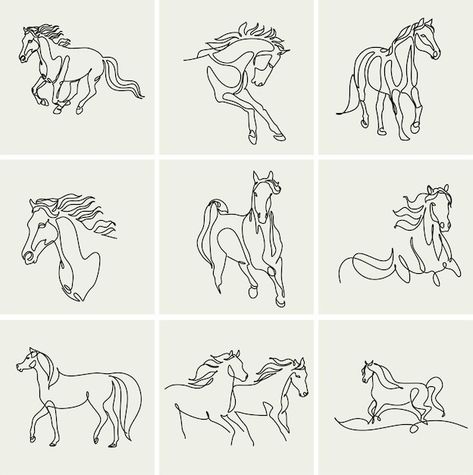 Horse Tattoo Line Art, Arabian Horse Drawing, Line Art Horse, Horse Line Art, Line Graphic, Horse Illustration, Horse Tattoo, One Line Drawing, Horse Drawing