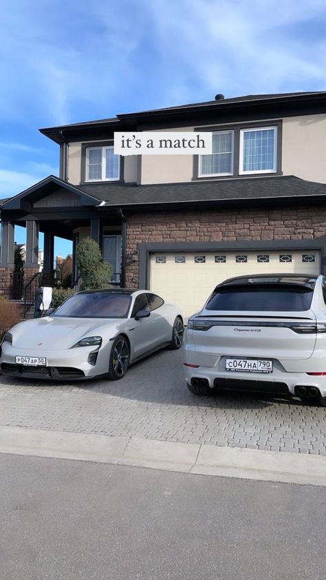 Matching Cars Aesthetic, Grey Porsche Aesthetic, Porsche Family Car, Grey Home Aesthetic, Matching Porsche, Porsche 4 Door, Porsche Cayenne Aesthetic, Porsche Jeep, Matching Cars