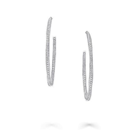 Spiral Hoop Earrings, White Gold | Graff Spiral Jewelry, Earrings White Gold, Earrings White, Diamond Jewellery, Jewellery Collection, Pave Diamonds, Diamond Jewelry, Jewelry Collection, Hoop Earrings