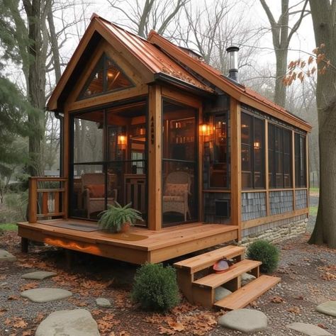 Wooden House Interior Design, Wooden House Interior, Small Wooden House Design, House Design Philippines, Man House, Pre Fab Tiny House, Cabin Designs, Wooden House Design, Narrow Lot House