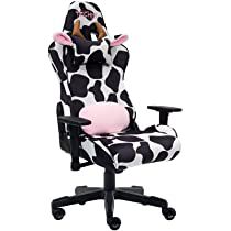 Cow Print Fabric, Back Support Pillow, Racing Chair, Gaming Chairs, Pink Cow, White Cow, Cute Cows, Neck Pillow, Gaming Chair