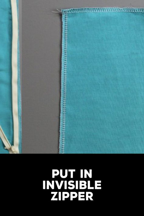 How to Put in Invisible Zipper Sewing An Invisible Zipper, Invisible Zipper Tutorial Step By Step, Diy Crafts To Do At Home, Zipper Tutorial, Crafts To Do At Home, Disappearing Ink, Yarn Organization, Upcycled Home, Rocket Science