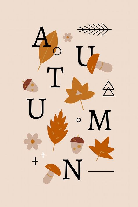 Autumn Prints, Fall Illustration, Helloween Wallpaper, Autumn Poster, Winter Elements, Autumn Wallpaper, Idee Cricut, Autumn Background, Cute Fall Wallpaper