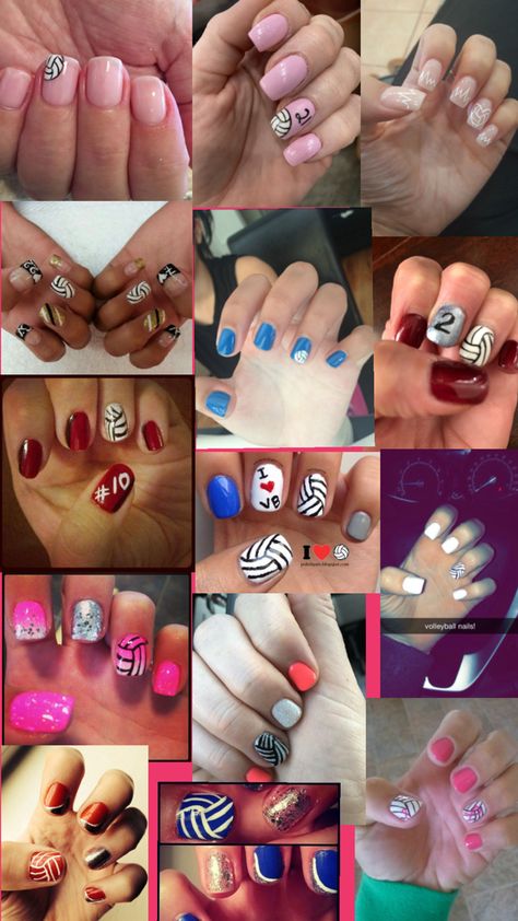 Volleyball Nails Designs, Volleyball Nail Art, Volleyball Nails, Blue Nail Designs, Short Nail Designs, Nails Inspo, Nails Ideas, Short Nails, Nail Ideas