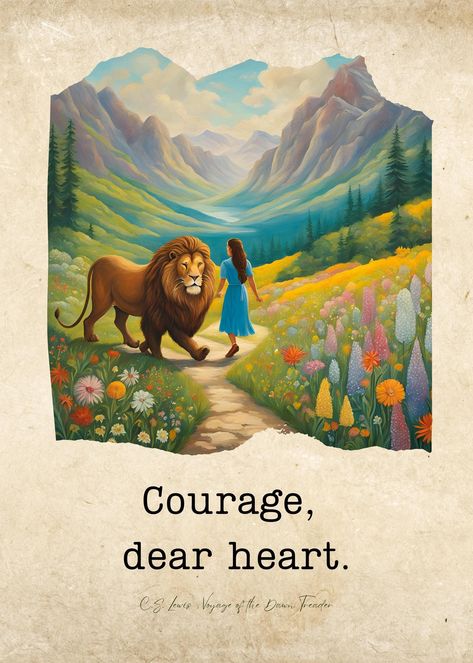 Display this classic quote from Aslan to Lucy in Chronicle of Narnia's The Voyage of the Dawn Treader. 5 x 7 instant digital download print included. CHECK OUT THIS DEAL! Visit https://www.etsy.com/listing/1773198685/best-of-narnia-quotes-set-of-9 for over 40% off on all 9 Chronicles of Narnia prints. FOR MORE NARNIA QUOTES: https://www.etsy.com/shop/TheMindFullReader?ref=dashboard-header&section_id=50131362 BROWSE MORE DESIGNS: www.etsy.com/shop/TheMindFullReader  Please note that this listing Chronicles Of Narnia Quotes, Aslan And Lucy, Aslan Quotes, Lord Prayer, Voyage Of The Dawn Treader, The Dawn Treader, Narnia Quotes, Dawn Treader, Lewis Quotes