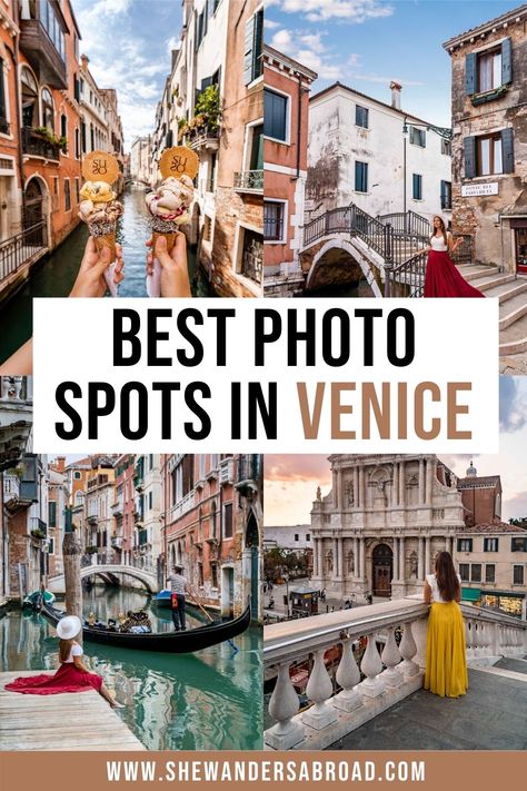 Best Places In Venice, Most Instagrammable Places In Venice, Venice Places To Visit, Venice Instagram Spots, Venezia Photo Ideas, Photos In Venice, Venice Italy Photography, Venice Map, Italy Travel Photography