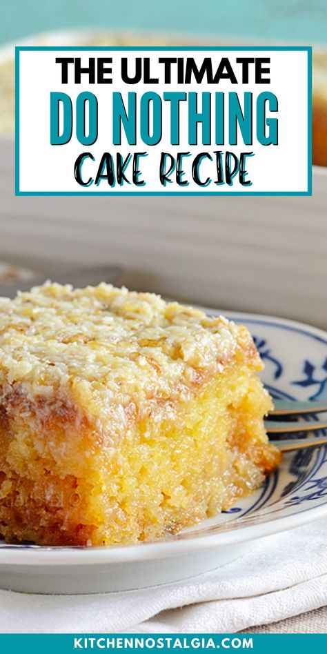 Cakes With Nuts Recipes, Nothing Cake Recipe, Do Nothing Cake, Easy Pineapple Cake, Coconut Recipe, Pineapple Cake Recipe, Pineapple Bread, Earthquake Cake, Warm Desserts