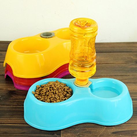 Pet Dog Cat Automatic Feeder Drinker Dogs Feeding Water Bottled Dispenser Plastic Auto Large Bowl Waterer Dog Food Bowls, Cat Food Bowl, Food Dispenser, Cat Feeder, Cats Aesthetic, Food Tray, Plastic Trays, Pet Feeder, Care Kit