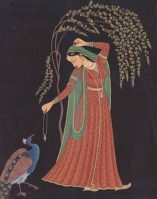 Radha-1 ~ a Mughal painting I'd be interested in an exact date on this one. Indian Art Forms, Mughal Miniature Paintings, Rajasthani Painting, Indian Traditional Paintings, Mughal Art Paintings, Art Chinois, Mughal Paintings, Pichwai Paintings, Indian Painting