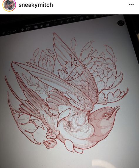 Neotraditional Bird Tattoo Design, Traditional Tattoo Reference, Beautiful Spine Tattoos, Neo Traditional Art, Girly Tattoo, Bird Outline, Spine Tattoo Ideas, Neo Tattoo, Amazing Tattoos