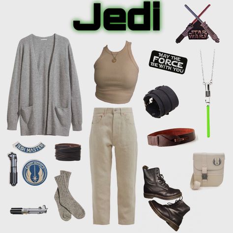 Star Wars Everyday Outfits, Star Wars Inspired Outfits Casual, Star Wars Style Inspired Outfits, Casual Star Wars Outfit, Star Wars Bounding Inspired Outfits, Star Wars Inspired Outfits Disneybound, Jedi Disneybound, Jedi Inspired Outfit, Star Wars Outfits Women Casual