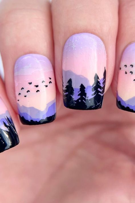 2025 Nails, Nail Paint Shades, Sunset Nails, Sunset Gradient, Witchy Nails, Makeup Nails Designs, Hello Nails, Nail Art Ombre, Stamping Nail Art