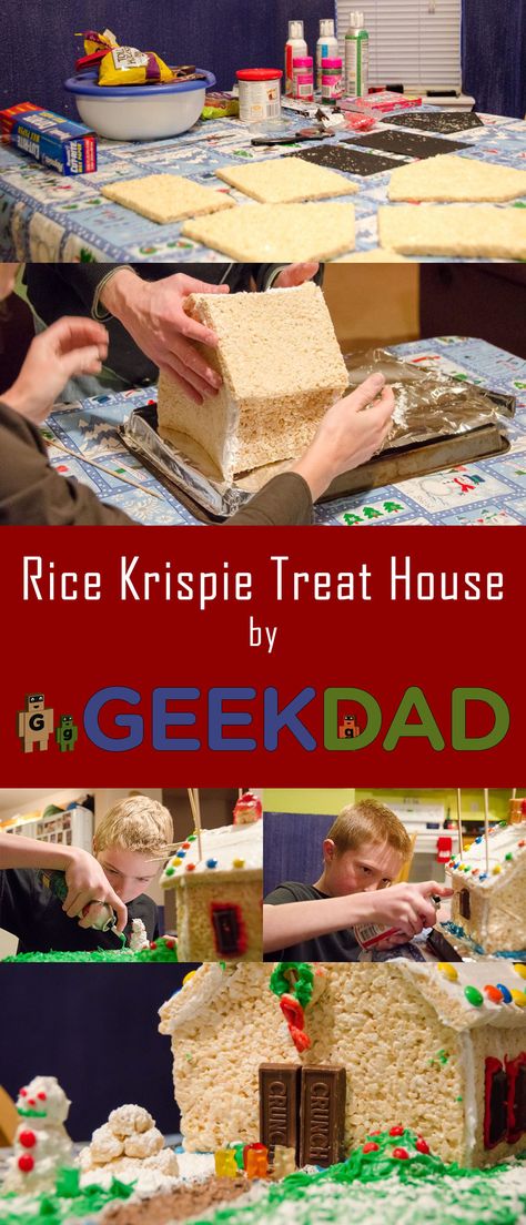 Rice Krispie Treat Gingerbread House, Rice Krispie House, Rice Crispy Gingerbread House, Rice Krispie Gingerbread House, Hobbit Thanksgiving, Australian Christmas Food, Xmas Deserts, Rice Crispy Cake, Gingerbread Man Activities