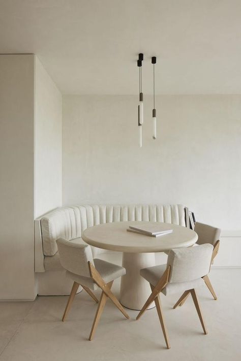 Booth Seating In Kitchen, Dining Room Trends, Kitchen Table Lighting, Banquette Seating In Kitchen, Corner Seating, Booth Seating, Banquette Seating, Dining Nook, White Wall