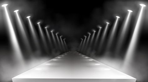 Runway Stage Background, Runway Background, Runway Lights, Grey Gradient Background, Red Carpet Awards, White Beams, Stage Background, Stage Lights, Conference Hall