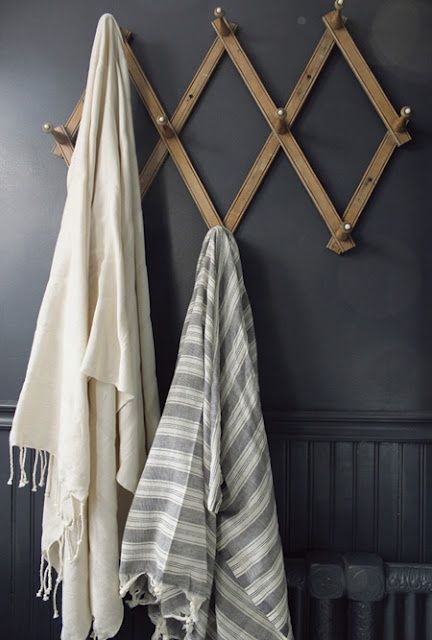 Favorite Things Friday - Liz Marie Blog Simple Objects, Chrome Towel Bar, Lakehouse Ideas, Peg Rack, Towels Bathroom, Hat Racks, Laundry Space, Bohemian Farmhouse, Vintage Towels