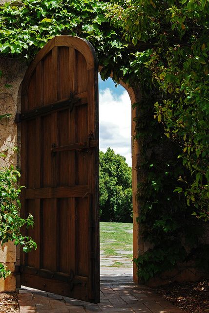 vintage rose garden When One Door Closes, Secret Door, Hidden Door, Garden Gate, Garden Doors, Old Doors, Beautiful Doors, Closed Doors, Entrance Doors