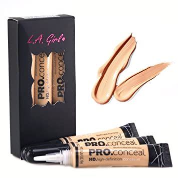 LA Galladio Brow Pencil & Brush for Eyebrows, Taupeirl HD Conceal High Definition Pro Concealer 13 Color Choices (Natural)P La Girl Concealer, Diy Concealer, La Girl Pro Concealer, Concealer Pen, Pro Concealer, Covering Dark Circles, Best Concealer, Too Faced Concealer, Makeup Tutorial For Beginners