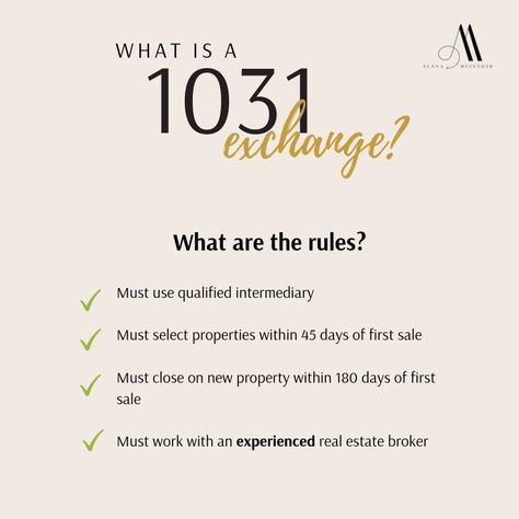 1031 Exchange Real Estates, Real Estate Knowledge, Buyer Tips Real Estate, 1031 Exchange, Home Buyer Tips, Real Estate Infographic, Seller Tips, Real Estate Marketing Design, Letter Ideas