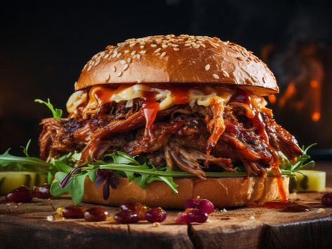 Carolina Gold: Smoky Pulled Pork Sandwiches with Tangy Mustard Sauce - NewsBreak Carolina Pulled Pork, Southern Porch, Pulled Pork Sandwiches, Pork Sandwiches, Homemade Coleslaw, Slow Cooked Pork, Culinary Art, Shredded Pork, Mustard Sauce