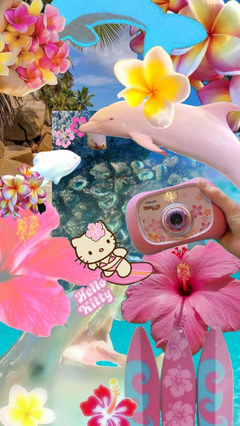 Beach Barbie Aesthetic, Coconut Girl Wallpaper, Pink Summer Aesthetic, Hello Kitty Birthday Theme, Summer Prints Wallpaper, Tropical Core, Coconut Dream, After A Breakup, Cute Summer Wallpapers