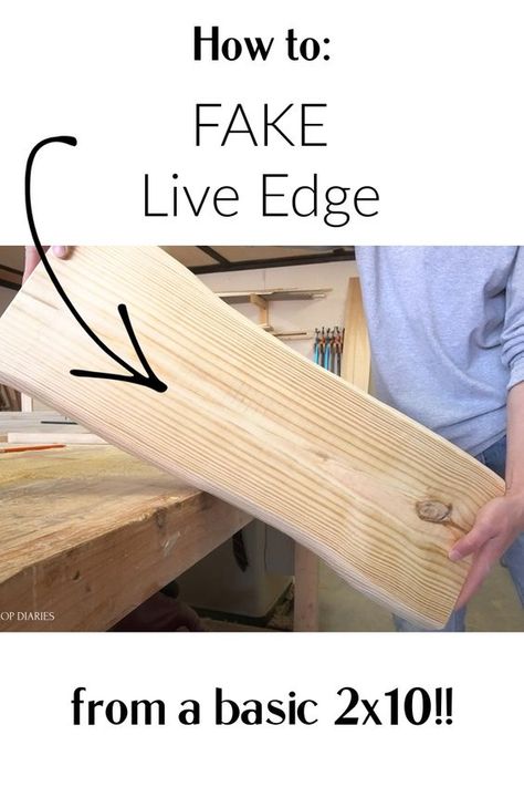 Diy Live Edge Countertop, Diy Live Edge Floating Shelves, Fake Live Edge Wood Diy, Live Edge Wall Shelves, Faux Live Edge Wood Diy, Wood Slabs On Wall, Fake Live Edge Wood, Live Edge Baseboard, Live Edge Crafts