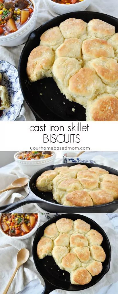 Iron Skillet Biscuits, Camping Recipes Easy, Skillet Biscuits, Cast Iron Recipes Dinner, Cast Iron Skillet Recipes Dinner, Cast Iron Bread, Cast Iron Skillet Cooking, Easy Biscuit Recipe, Iron Skillet Recipes