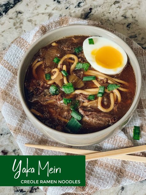 Yaka Mein, Yakamein Recipe, Best Pressure Cooker, Cajun Cooking, Louisiana Recipes, Creole Recipes, Asian Soup, Beef And Noodles, Cajun Recipes