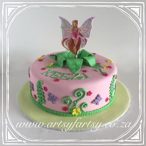 Winx Club Flora Cake #winxclubfloracake Winx Club Party Ideas, Winx Club Birthday Cake, Winx Club Birthday, Winx Cake, Luau Cookies, Winx Club Flora, Winx Flora, Fairy Birthday Cake, 8th Birthday Cake