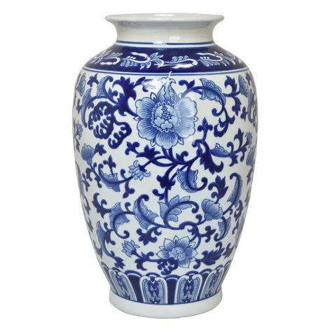 Bungalow Rose Larcan Blue/White 14'' Porcelain Table Vase | Wayfair Asian Vases, Blue White Decor, Blue And White Vase, Blue Porcelain, Vases For Sale, 수채화 그림, Porcelain Blue, Floral Vase, It Goes On