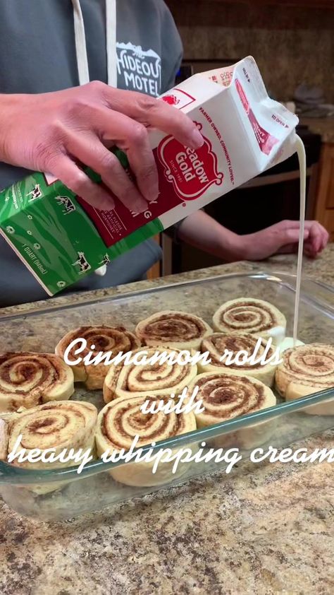 #tiktokmademedoit I had to try the #cinnamonrolls with the #heavywhipp... | Cinnamon Rolls Heavy Cream | TikTok Pillsbury Cinnamon Roll Recipes, Cinnamon Roll Monkey Bread, Hashbrown Casserole Recipe, Pillsbury Cinnamon Rolls, Sticky Buns Recipes, Coconut Sorbet, Cinnamon Muffins, Crescent Roll Recipes, Sticky Buns