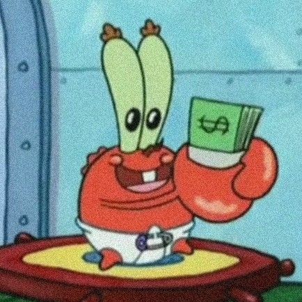 Cockroach Eating Krabby Patty Wallpaper, Mr Krabs Aesthetic, Mr Crab Spongebob, Asthetic Picture Money, Spongebob Logic, Spongebob Pics, Eid Card Designs, Mr Krabs, Spongebob Funny