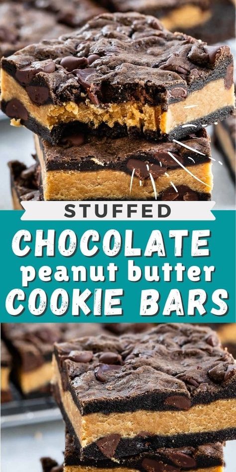 Bars With Peanut Butter, Butter Cookie Bars, Soft Chocolate Cookie, Chocolate Cookie Bars, Peanut Butter Cookie Bars, Crazy For Crust, Chocolate Cookie Dough, Chocolate Peanut Butter Cookies, Peanut Butter Cookie