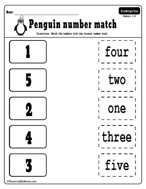 Number matching free printable worksheets. Free number matching worksheets with number words, fine motor tracing sheets, number matching 1-10 worksheets. #preschool Word Numbers Free Printable, Number Words Printable Free, Number Words Worksheets Free Printable, Matching Numbers 1-10 Free Printable, Numbers In Words Worksheet, Matching Free Printable, Pre K Math Worksheets, Number Recognition Worksheets, Number Words Worksheets