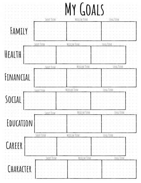 FREE Printable Goal Planner Templates & 40 Page Goal Journal Life Plan Template Free Printables, Goal Journal Ideas Life Planner, Goal Worksheet Printables Free, Goals Checklist Free Printable, Goal Making Template, Goal Board Template, Life Goal Template, Goals Sheet Printable, Goals Worksheet Printables Free