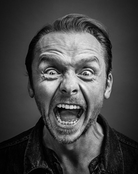 Simon Pegg | Andy Gotts MBE Andy Gotts, Expressions Photography, Simon Pegg, 얼굴 드로잉, Angry Face, 얼굴 그리기, Actors Male, Celebrity Portraits, Face Expressions