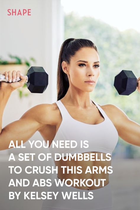 Kelsey Wells Workout, Dumbell Workout Women, Arms And Abs Workout, Cable Machine Workout, Workout Woman, Kelsey Wells, Celebrity Workouts, Dumbell Workout, Arms And Abs