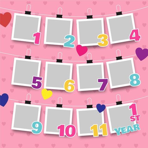 Birthday Collage Frame, Happy Birthday 1 Year, Baby Collage, Baby Books Diy, Happy Birthday Clip Art, Birthday Balloons Pictures, Baby Photography Backdrop, Baby Shower Background, Western Birthday Party