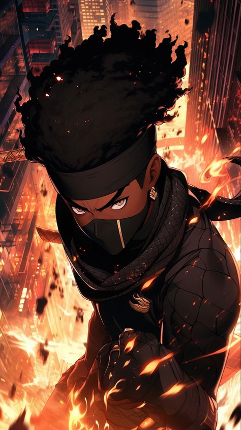 Black Anime Men, African Superhero, Dark Souls Artwork, Trill Art, Black Anime Guy, Panther Art, Black Comics, Black Cartoon Characters, Black Art Painting